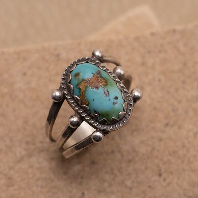 Turquoise Split Shank Pawn Ring