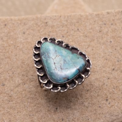 Turquoise Ring with Spiral Details