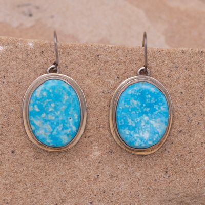 Light-Colored Single-Stone Dangle Kingman Earrings