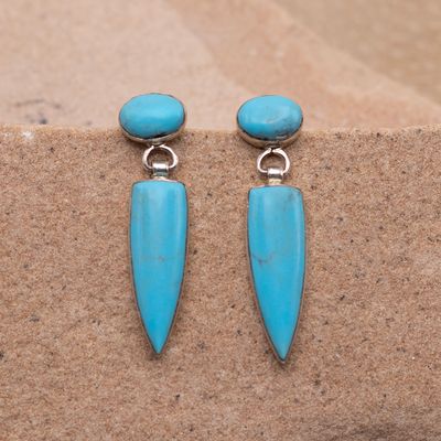 Unique Hinged Kingman Dangle Post Earrings