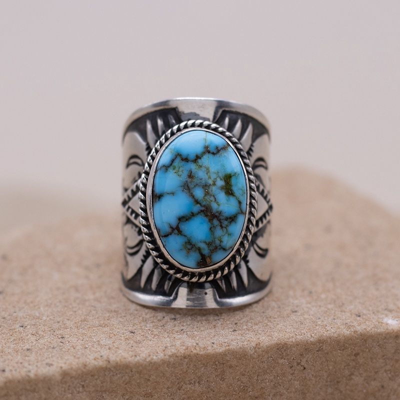 Kingman Turquoise Ring by Derrick Gordon