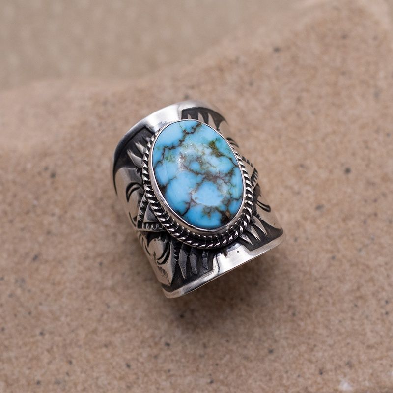Kingman Turquoise Ring by Derrick Gordon