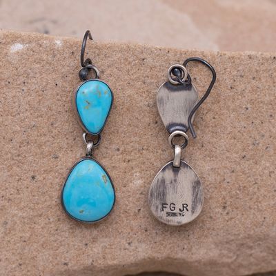 Two-Stone Kingman Dangle Earrings