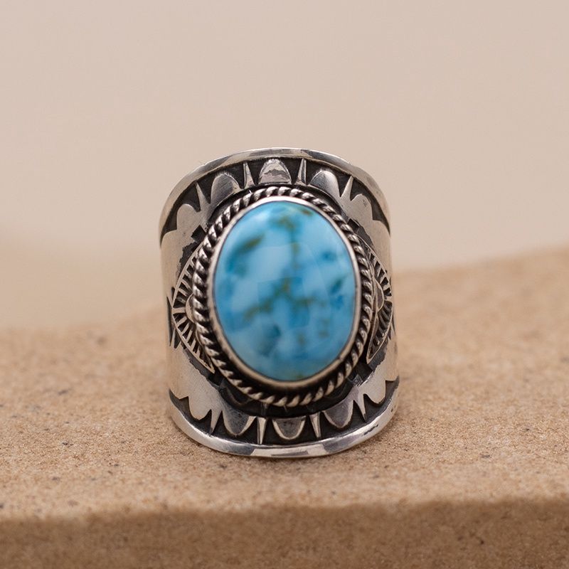 Kingman Ring with Stamped Details by Derrick Gordon