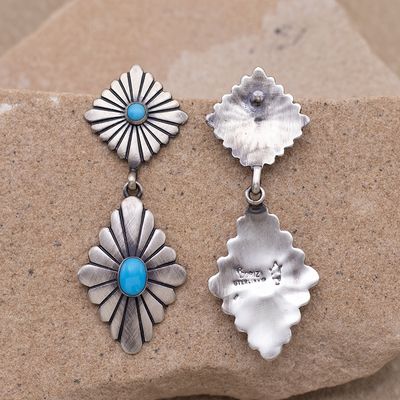 Concho Dangle Earrings with Kingman Turquoise