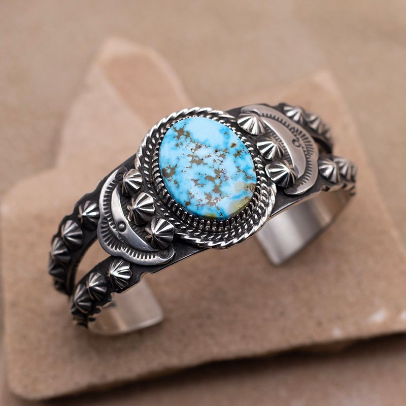 Silver "Shot" Single Stone Cuff