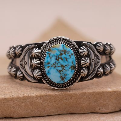 Silver "Shot" Single Stone Cuff
