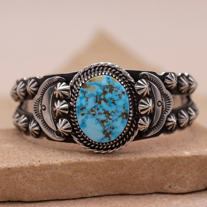 Silver "Shot" Single Stone Cuff