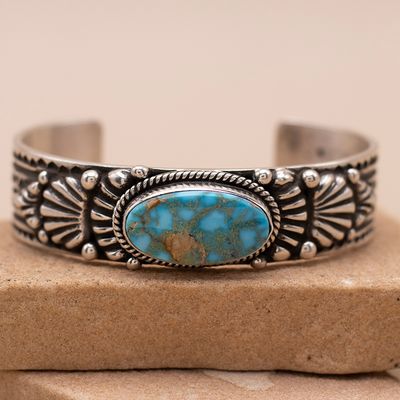 T.O. White Kingman Turquoise Cuff