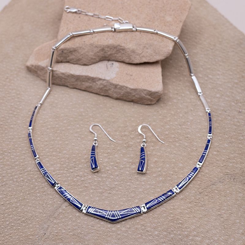 Lapis Collar Necklace Set by Marty Yazzie