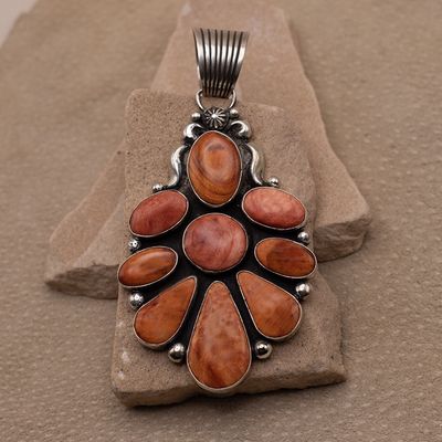 Orange Spiny Oyster Pendant &amp; Earring Set
