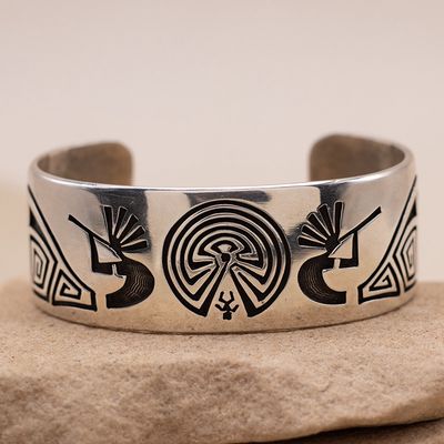 Man in Maze Cuff with Kokopelli &amp; Wave Details