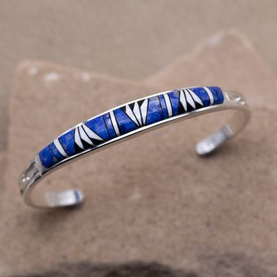 Lapis &amp; White Buffalo Inlaid Cuff by C. Lincoln