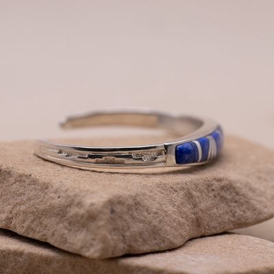 Lapis &amp; White Buffalo Inlaid Cuff by C. Lincoln