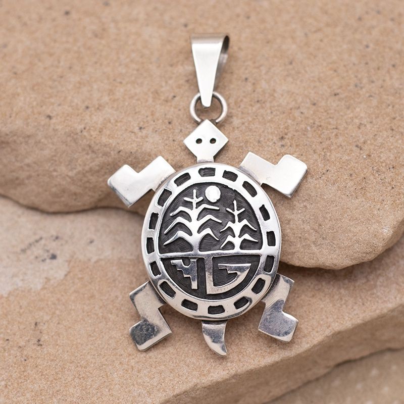 Turtle Pendant with Corn Overlay Motif
