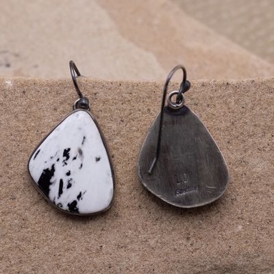 Oblong White Buffalo Dangle Earrings