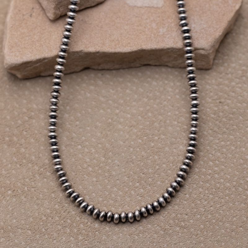 18" 4mm Sterling Silver Saucer Bead Necklace