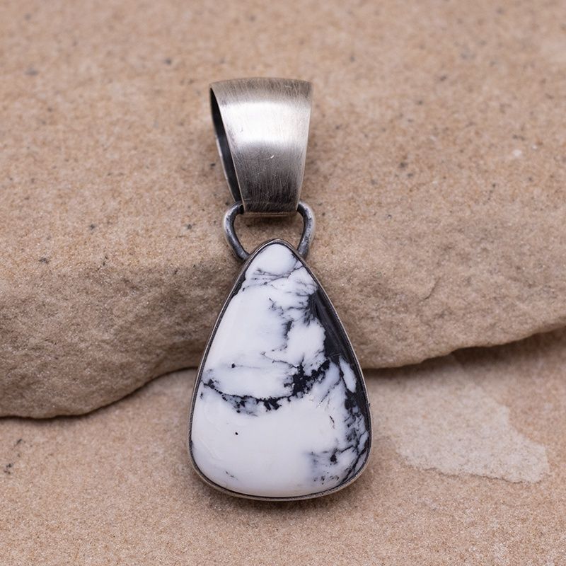 Large Bail White Buffalo Pendant by Angela Martin