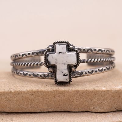White Buffalo Cross Bracelet by D. Wylie