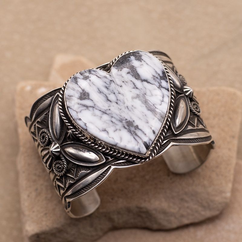 Statement White Buffalo Heart Bracelet by Andy Cadman