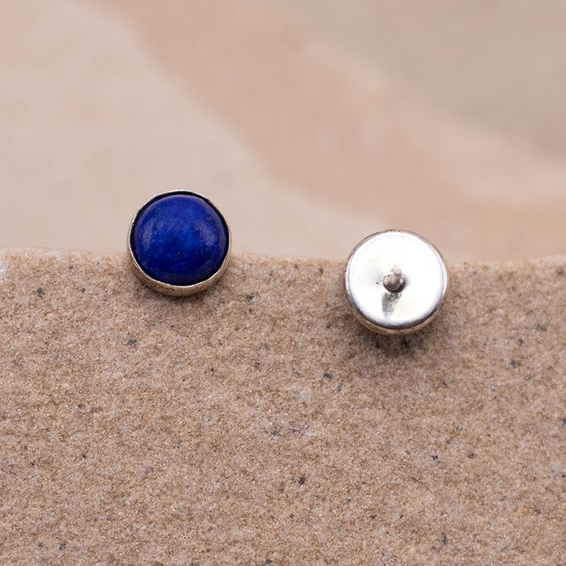 Simple Lapis Stud Earrings