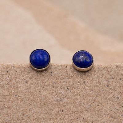 Simple Lapis Stud Earrings