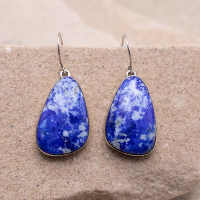 Single Stone Lapis Dangle Earrings