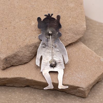 Overlay Style Kokopeli Kachina Brooch