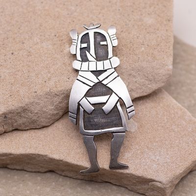 Overlay Style Kokopeli Kachina Brooch