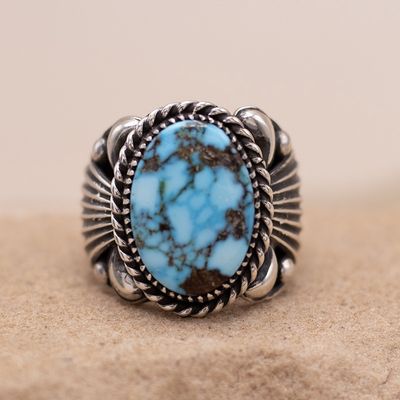 Light Blue Kingman Turquoise Ring by Delbert Gordon