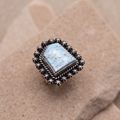 Silver “Shot” Turquoise Ring by Happy Piasso