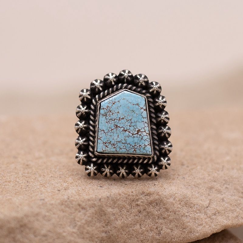 Silver “Shot” Turquoise Ring by Happy Piasso