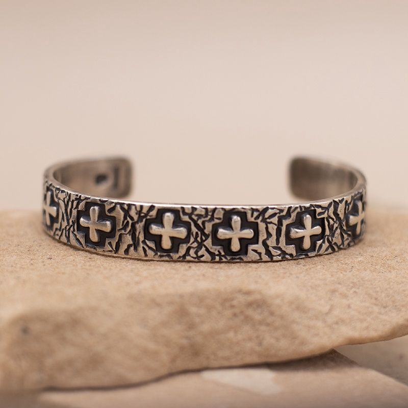 Antique Cross Cuff Bracelet by Daniel Coriz