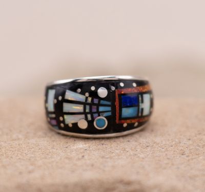 Headdress Night Sky ring by Clayton Tom