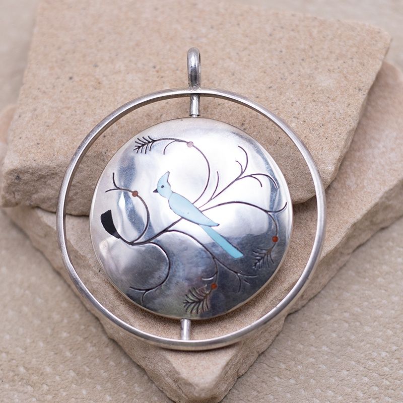 Vintage Spinner Bird Pendant