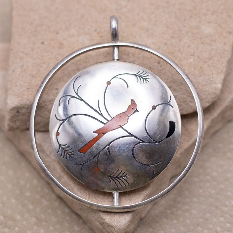 Vintage Spinner Bird Pendant