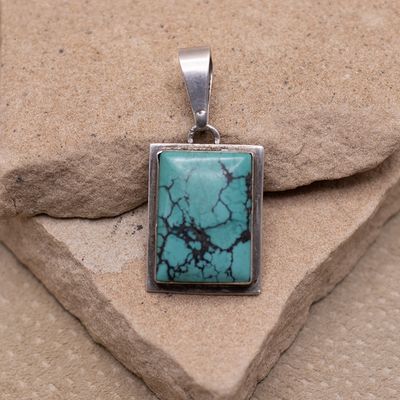 Green Turquoise Rectangle Pendant