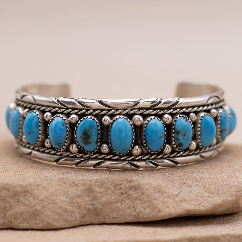 15-Stone Turquoise Cuff