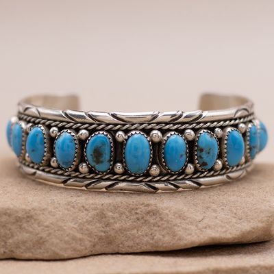 15-Stone Turquoise Cuff