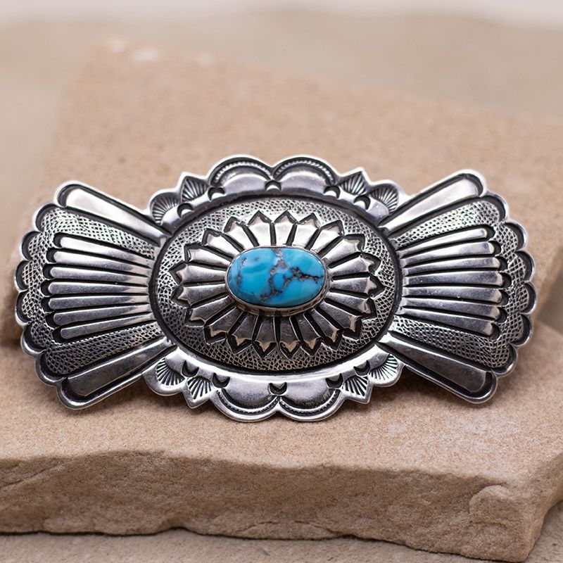 Castle Dome Turquoise Butterfly Concho Pin