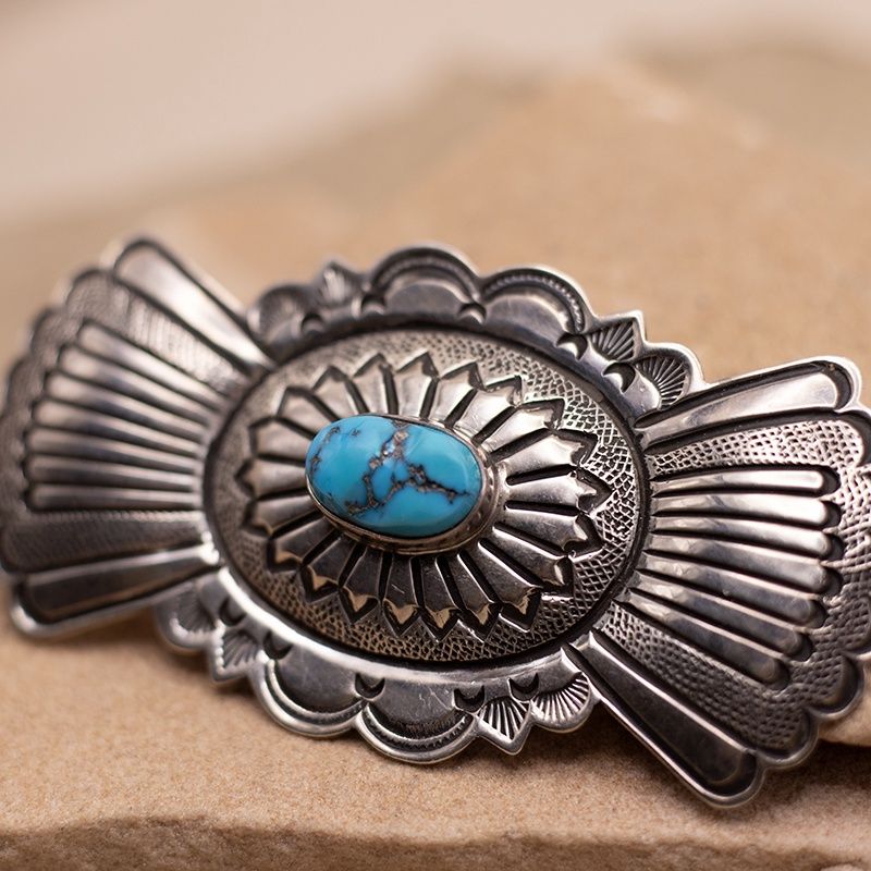 Castle Dome Turquoise Butterfly Concho Pin