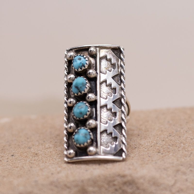 4-Stone Ring w/ Southwest Motif