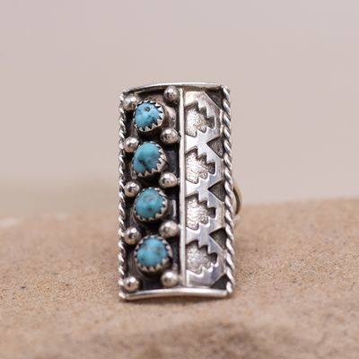 4-Stone Ring w/ Southwest Motif