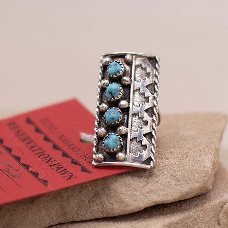 4-Stone Ring w/ Southwest Motif