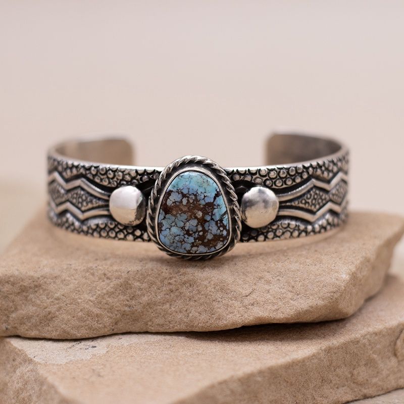 Single Stone Golden Hills Cuff by Roland Dixon