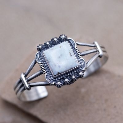 Split Wire Square Stone Dry Creek Cuff