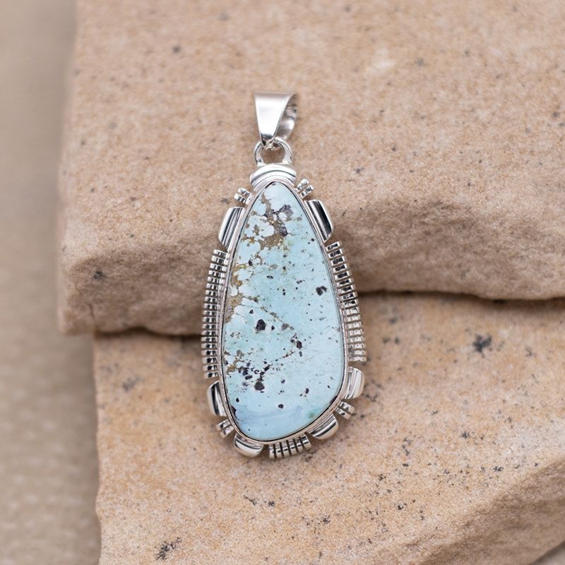 Long Sawcut Pendant w/ Dry Creek Turquoise