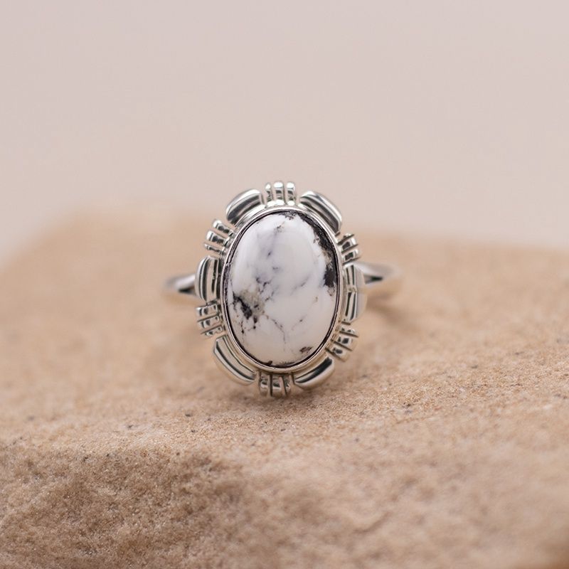 Sawcut Ring w/ White Buffalo