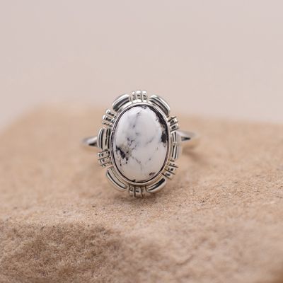 Sawcut Ring w/ White Buffalo