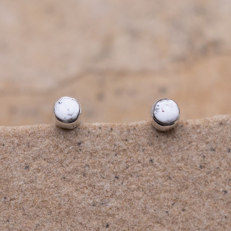 Small White Buffalo Stud Earrings